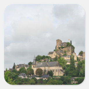 Pegatina Cuadrada Aldea de Turenne en Francia