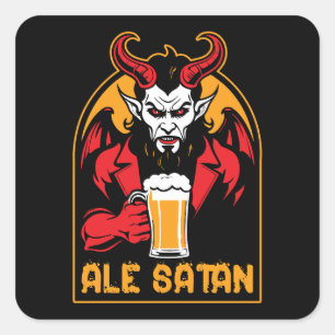 Pegatina Cuadrada Ale Satan - Beer Beer