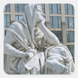 Pegatina Cuadrada Alegoría de la Filosofía del Monumento a Schiller