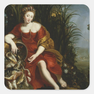 Pegatina Cuadrada Alegoría del agua