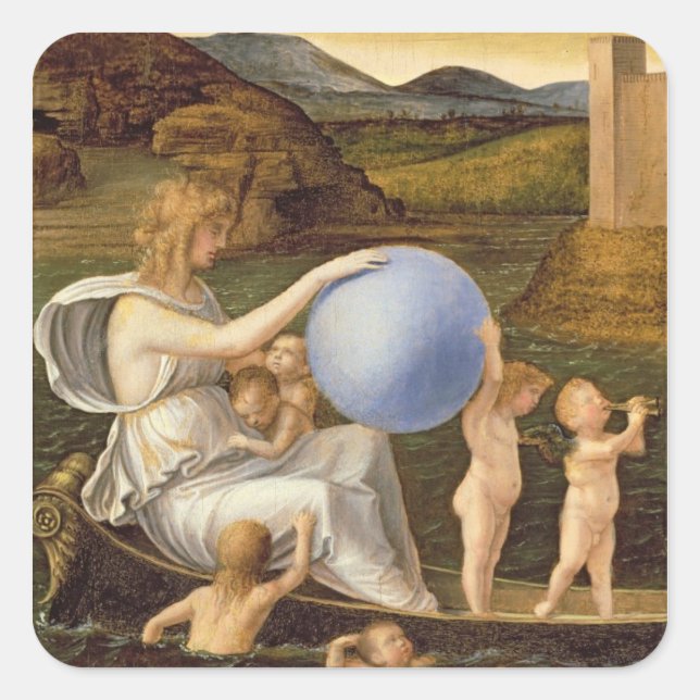 Pegatina Cuadrada Alegoría del cambio de fortuna, o melancolía (petr (Anverso)
