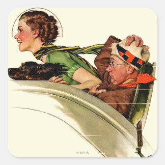 Pegatina Cuadrada Alegría