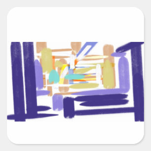 Pegatina Cuadrada alegría de verano de manta ray