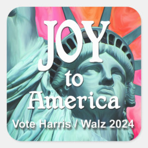 Pegatina Cuadrada Alegría por América Harris Walz