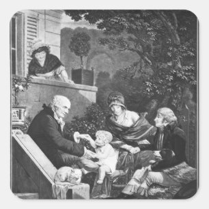 Pegatina Cuadrada Alegrías de ser un padre, c.1797