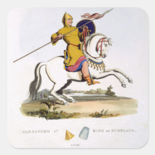Pegatina Cuadrada Alejandro I, rey de Escocia (c.1080-1124), 1107,