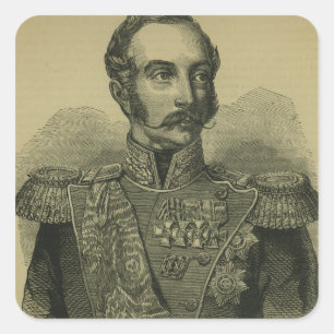 Pegatina Cuadrada Alejandro II de Rusia