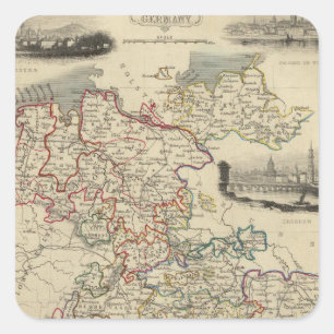 Pegatina Cuadrada Alemania