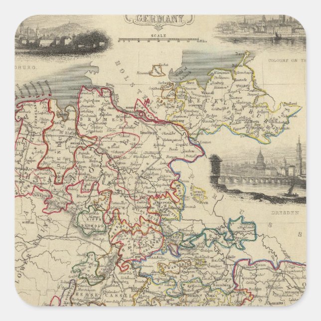 Pegatina Cuadrada Alemania (Anverso)