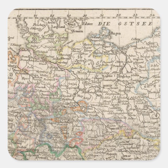 Pegatina Cuadrada Alemania 14 (Anverso)