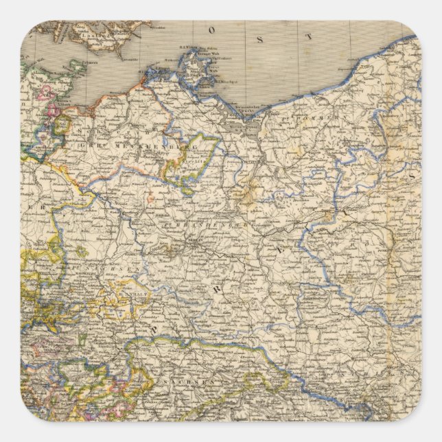 Pegatina Cuadrada Alemania 15 (Anverso)