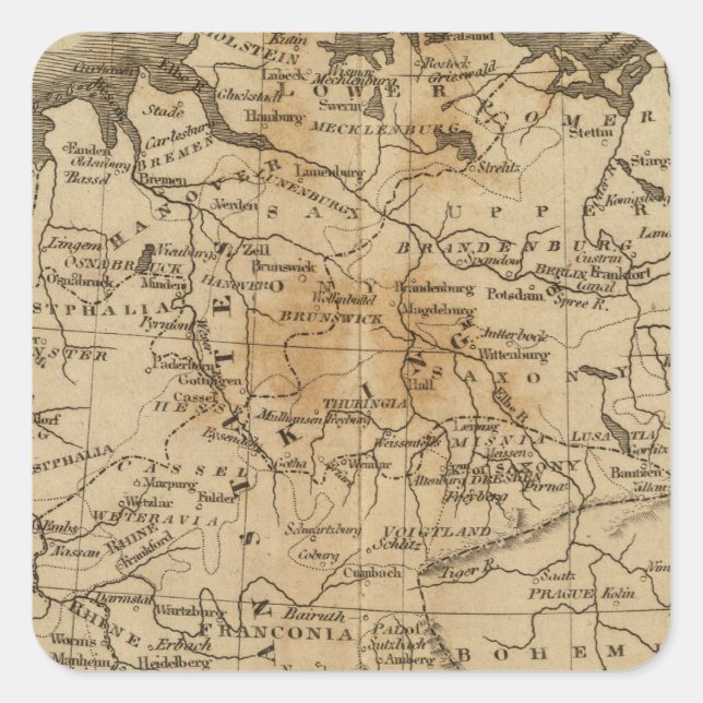 Pegatina Cuadrada Alemania 9 (Anverso)