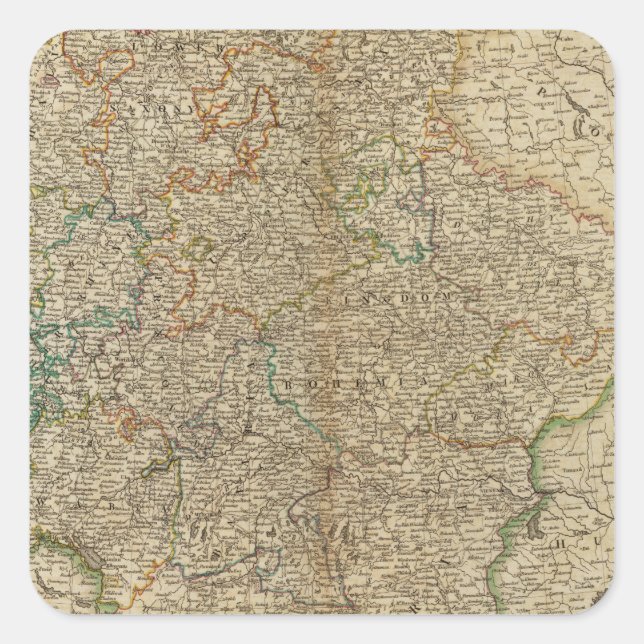 Pegatina Cuadrada Alemania, Austria, Bohemia (Anverso)