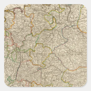 Pegatina Cuadrada Alemania, Austria, Europa