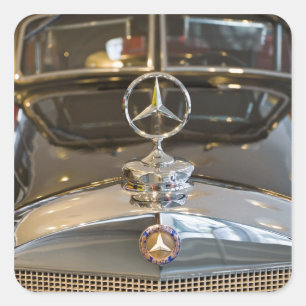 Pegatina Cuadrada Alemania, Baden-Wurttemberg, Stuttgart. Mercedes