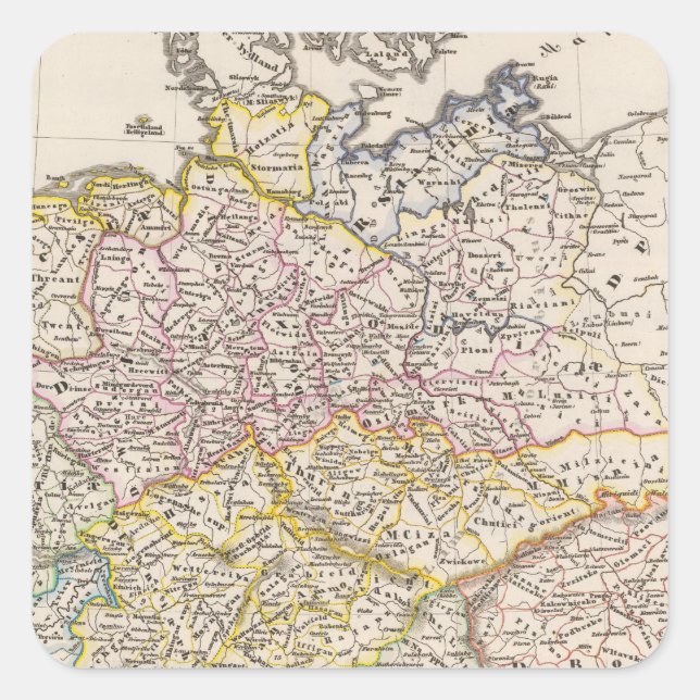 Pegatina Cuadrada Alemania bajo el Saxon (Anverso)