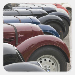 Pegatina Cuadrada Alemania, Bayern-Baviera, Munich. Automóvil Welt 