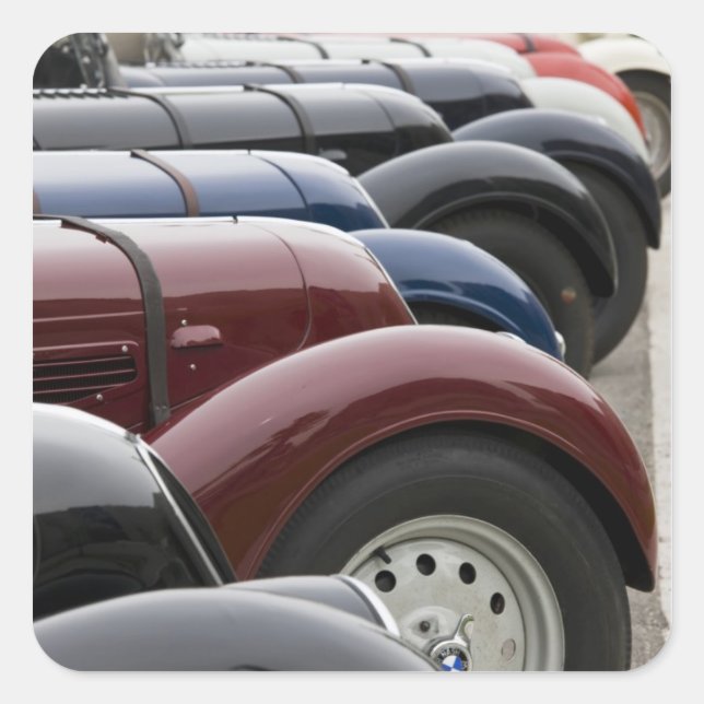 Pegatina Cuadrada Alemania, Bayern-Baviera, Munich. BMW Welt Car (Anverso)