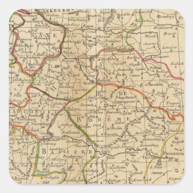 Pegatina Cuadrada Alemania, Bohemia (Anverso)