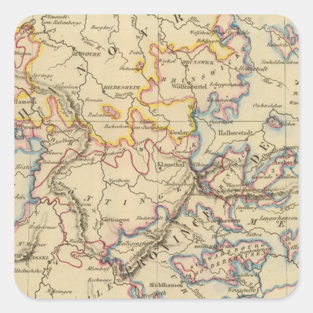 Pegatina Cuadrada Alemania Central (Anverso)