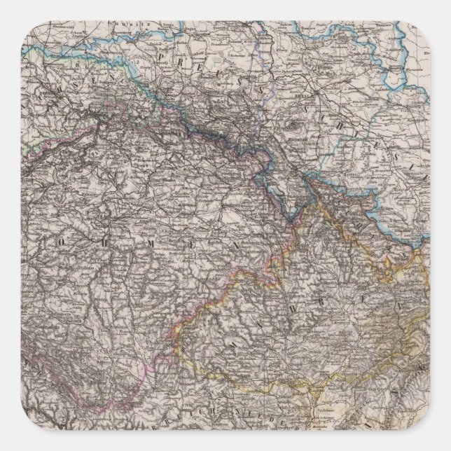 Pegatina Cuadrada Alemania del Este o Bohemia (Anverso)