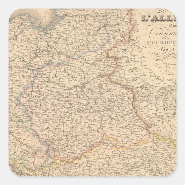 Pegatina Cuadrada Alemania Oriental (Anverso)