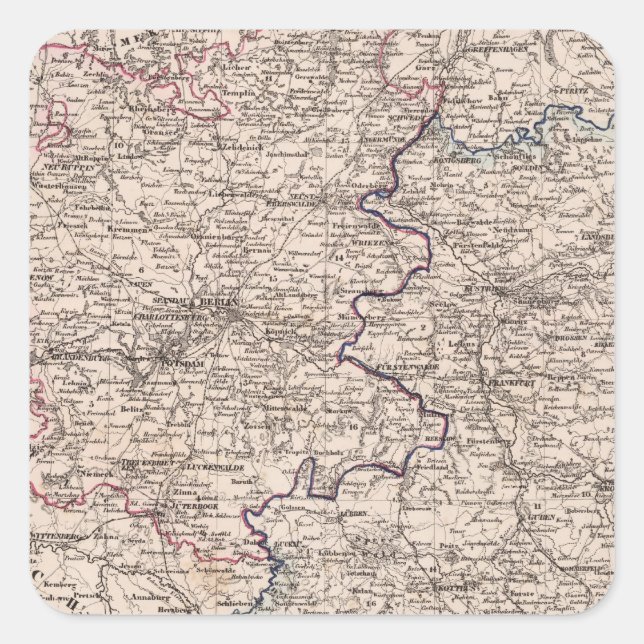 Pegatina Cuadrada Alemania, Polonia (Anverso)