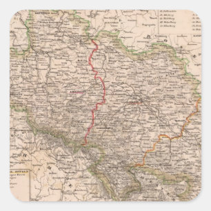 Pegatina Cuadrada Alemania, Polonia