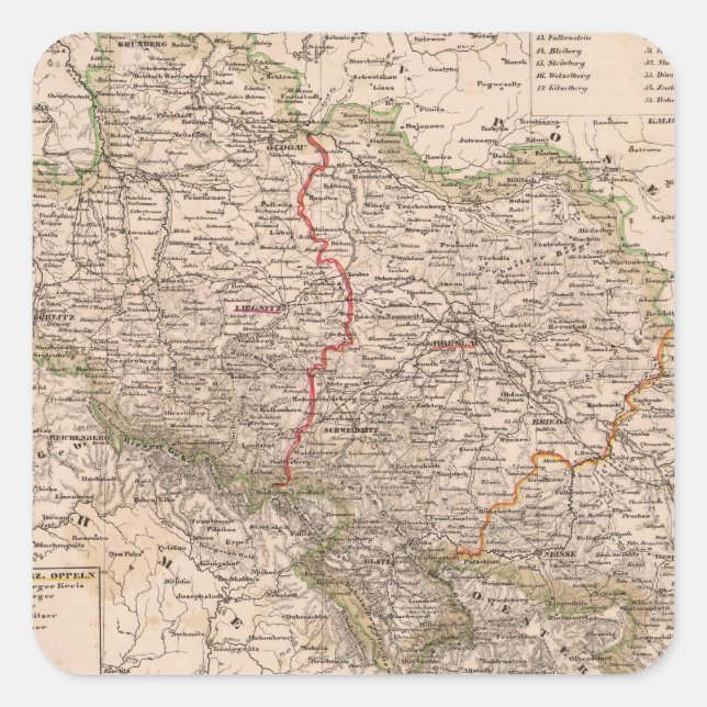 Pegatina Cuadrada Alemania, Polonia (Anverso)