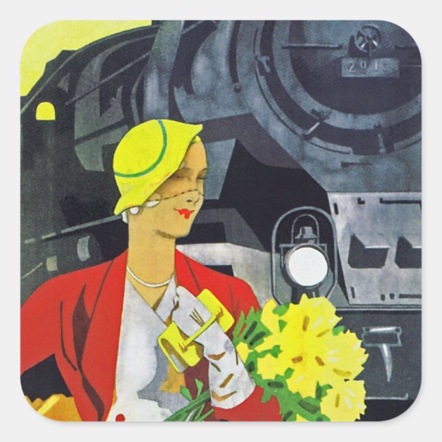 Pegatina Cuadrada Alemania quiere verte (Anverso)