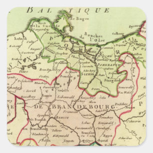 Pegatina Cuadrada Alemania y Polonia