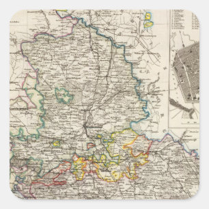 Pegatina Cuadrada Alemania y Prusia