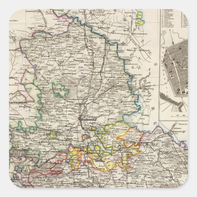 Pegatina Cuadrada Alemania y Prusia (Anverso)