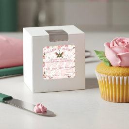 Pegatina Cuadrada Alerta Alergia De Seguridad Alimentaria Panadería 