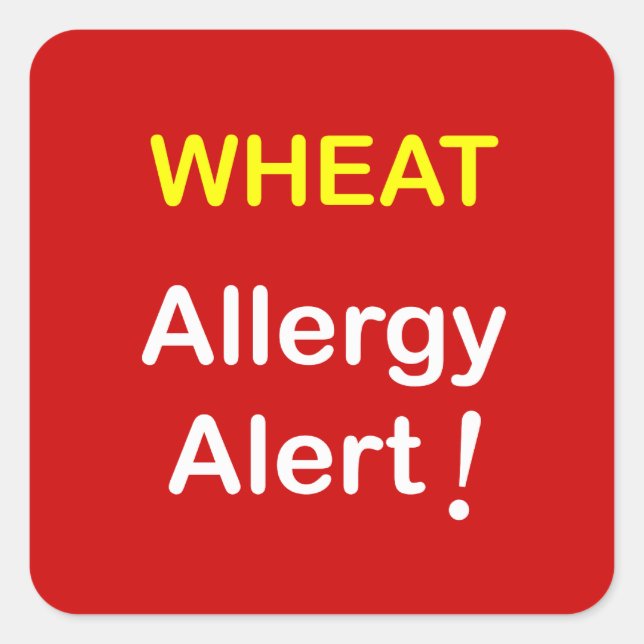 Pegatina Cuadrada Alerta alérgica - WHEAT. (Anverso)