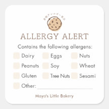 Alerta de Alergia de Panadería con Logo de Galleta