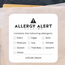 Alerta de Alergia Minimalista en Blanco y Negro
