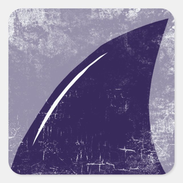 Pegatina Cuadrada aleta de tiburón (Anverso)