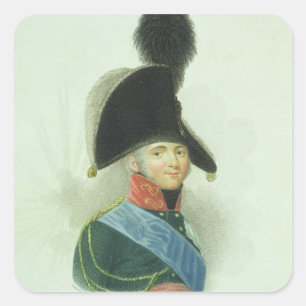 Pegatina Cuadrada Alexander (1777-1825) el gran emperador de todo el