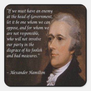 Pegatina Cuadrada Alexander Hamilton "Líder Enemigo" Regalo