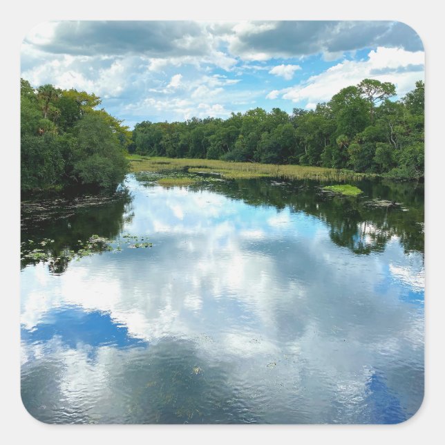 Pegatina Cuadrada Alexander Springs Creek (Anverso)