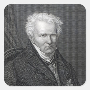 Pegatina Cuadrada Alexander von Humboldt, grabado por C. Cook