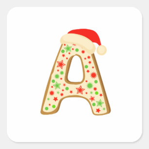 Pegatina Cuadrada Alfabetos navidades letra A