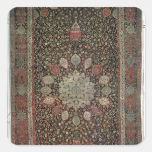 Pegatina Cuadrada Alfombra de Ardabil hecha para la mezquita en