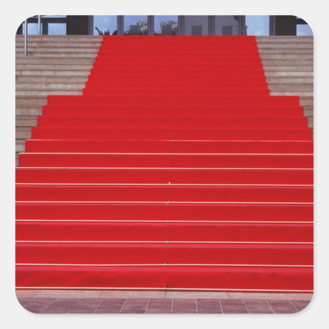Pegatina Cuadrada alfombra roja (Anverso)