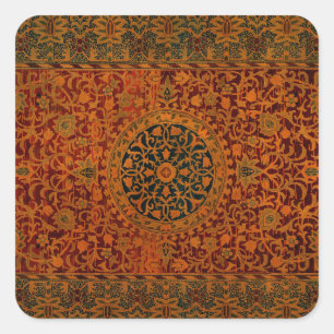 Pegatina Cuadrada Alfombra tapiz de William Morris