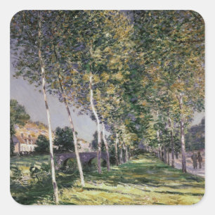 Pegatina Cuadrada Alfred Sisley   El Camino