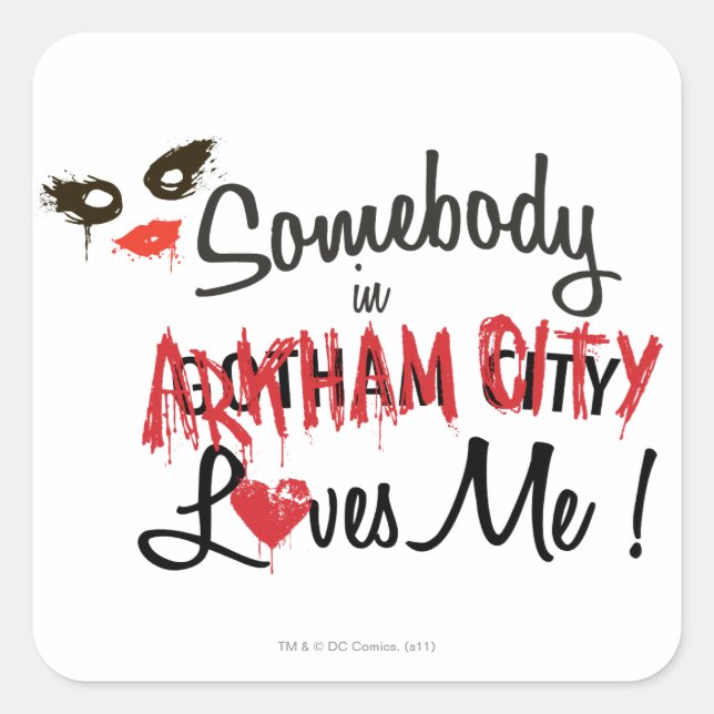 Pegatina Cuadrada Alguien en AC me ama (Anverso)
