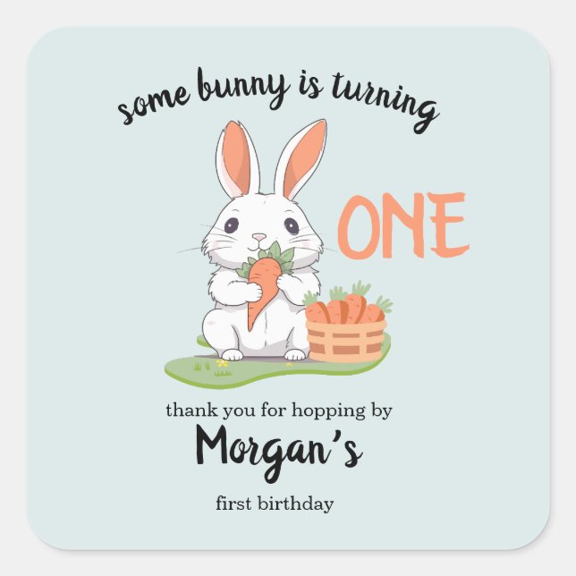 Pegatina Cuadrada Algunos conejitos son Chicas de un niño (Anverso)