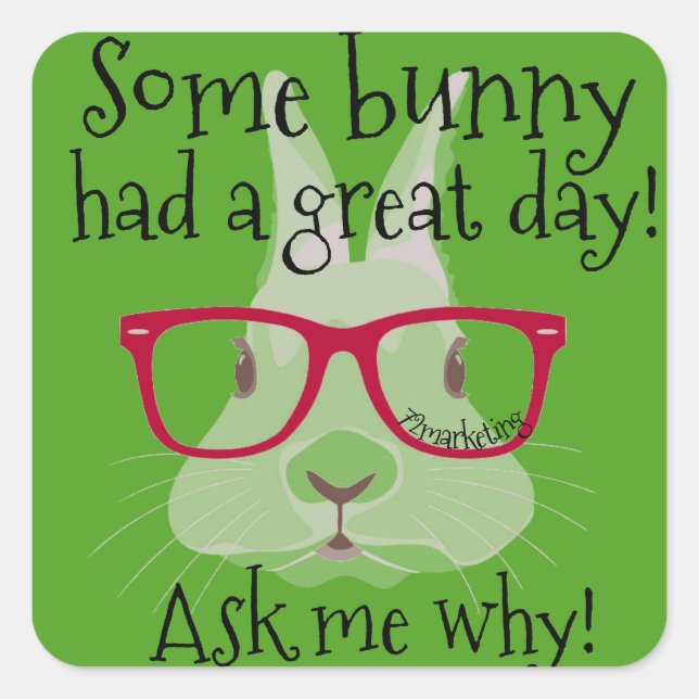 Pegatina Cuadrada Algunos conejitos tuvieron un gran día en el que l (Anverso)